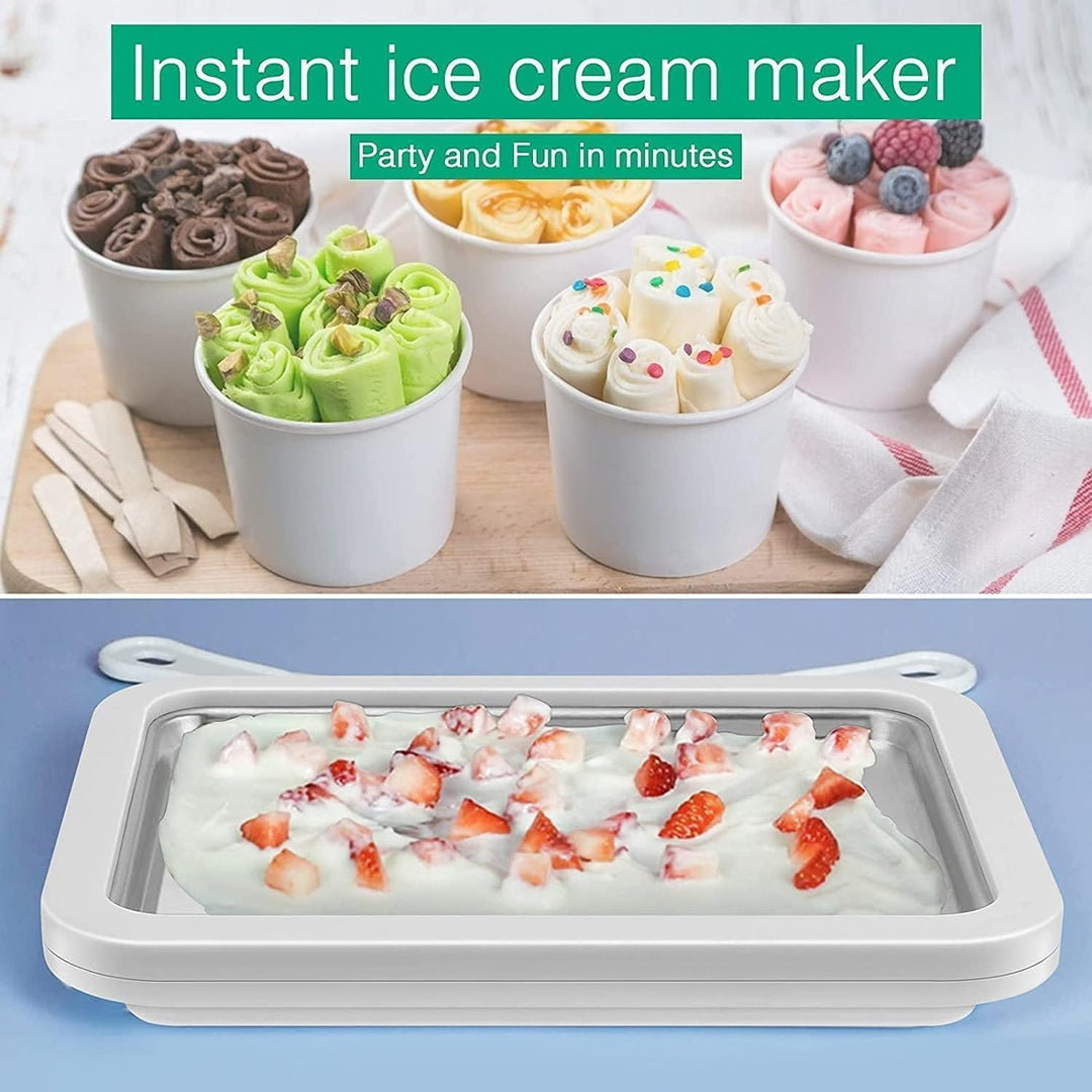 Eiscreme Roller Maker Pan mit 2 Spateln, Ice Rolls Platte zum Roll Eis selber machen, Eiscreme Masch
