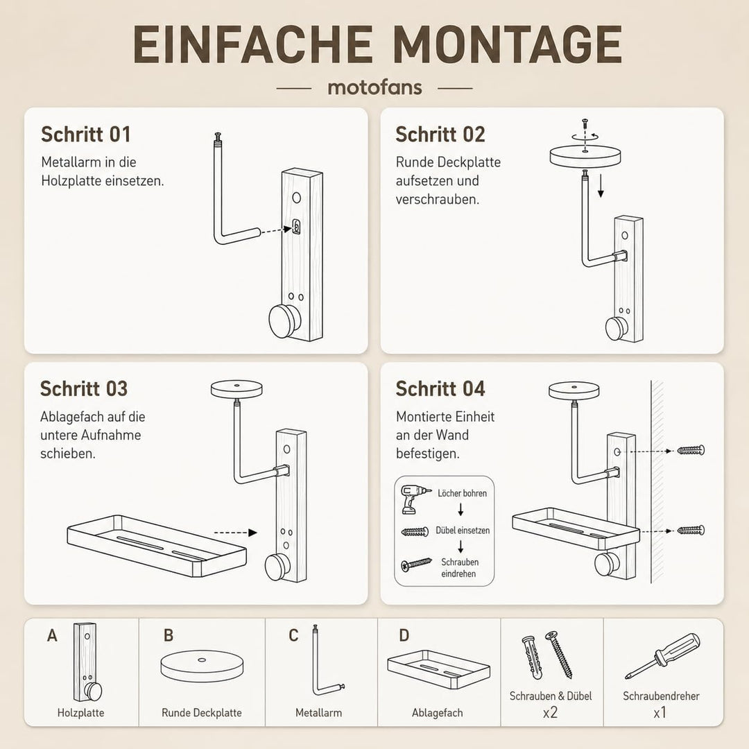 Helmhalterung Wand, Motorrad Garderobe, Motorradhelm Halterung Wand, Geschenke für Motorradfahrer Fu