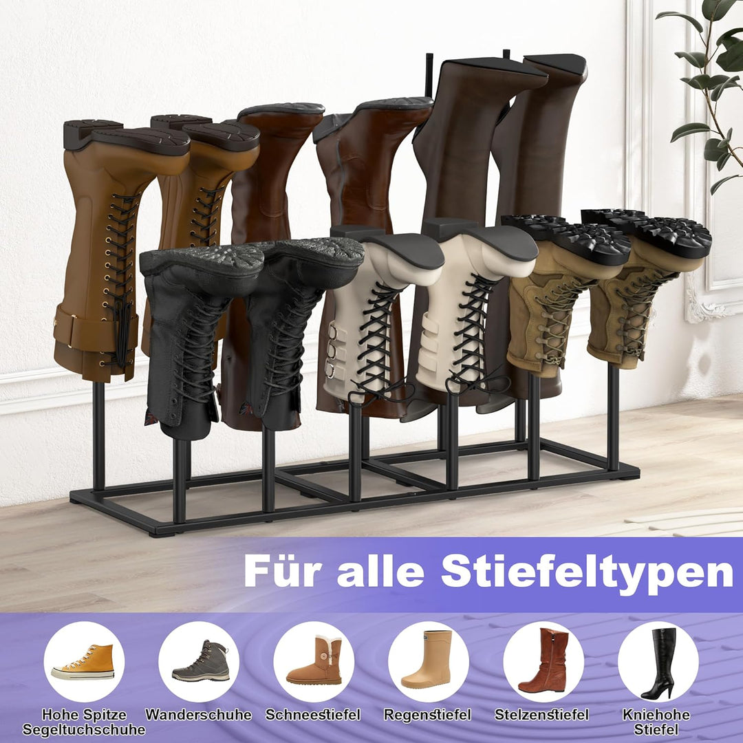 Stehend Metall Schuhregal für 6 Paar Schuhablage für Schlafsaal Schuh Gestell Rahmen Freistehende Sc