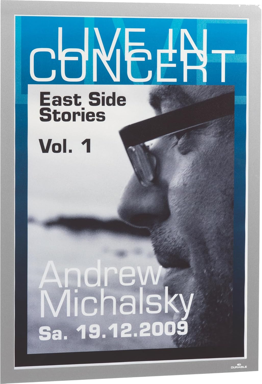 Durable Info-Rahmen Duraframe (A3, selbstklebend mit Magnetverschluss) 2 Stück, silber, 487323 DIN A