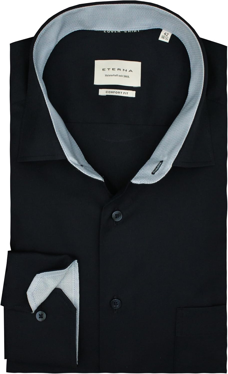 ETERNA Herren Pinpoint-Hemd Comfort FIT 41 /Dunkelblau19/, 41 /Dunkelblau19/
