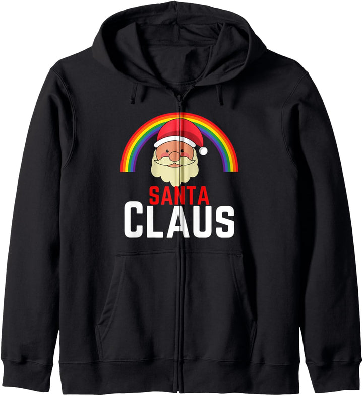 Weihnachtsmann Regenbogen Frohe Weihnachten Geschenk Kapuzenjacke