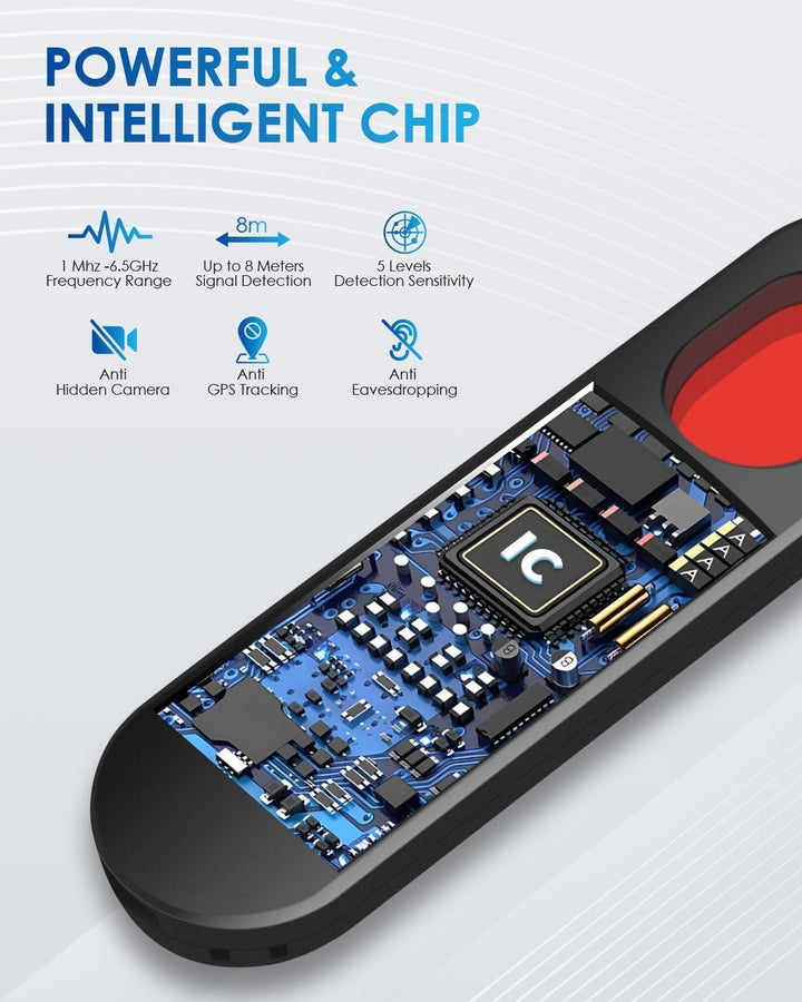 Wanzen Detektor Versteckte Kamera Finder mit 6 Stufen Empfindlichkeit, 4-in-1 Multimode Hidden Camer