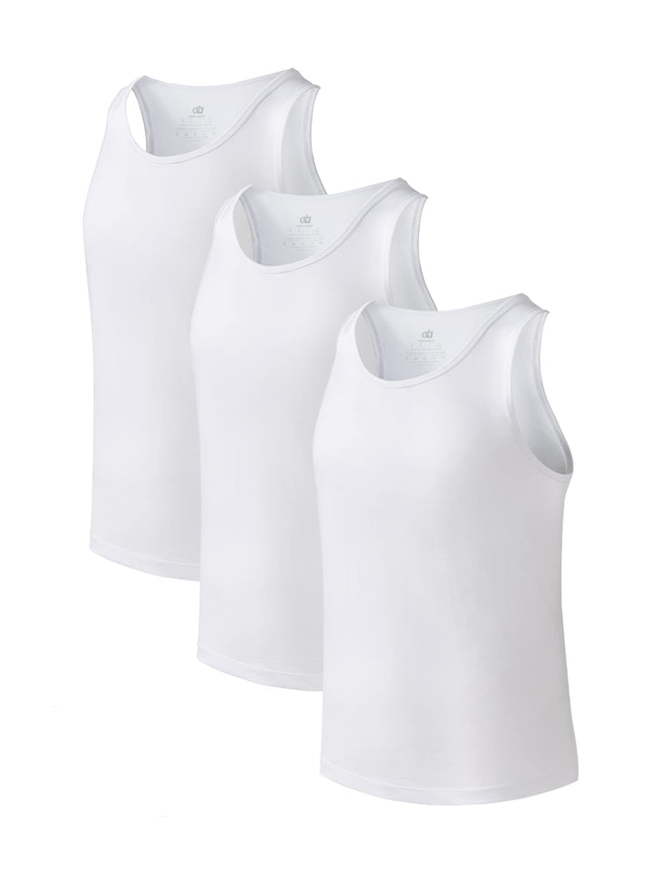 DAVID ARCHY Herren Tank Top Unterhemd mit Rundhals-Ausschnitt aus Bambusfaser,3er or 5er Pack M 3pac