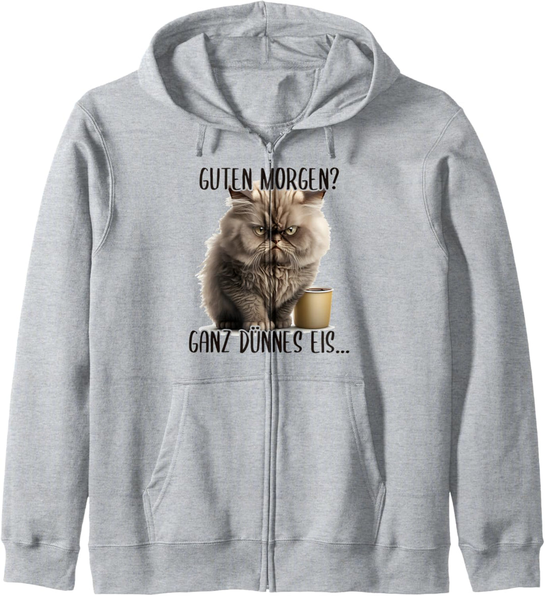 Guten Morgen Ganz Dünnes Eis, Böse Katze & Kaffee Kapuzenjacke