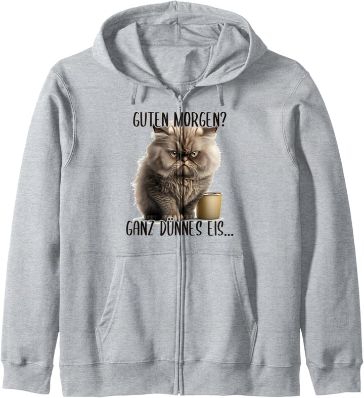 Guten Morgen Ganz Dünnes Eis, Böse Katze & Kaffee Kapuzenjacke