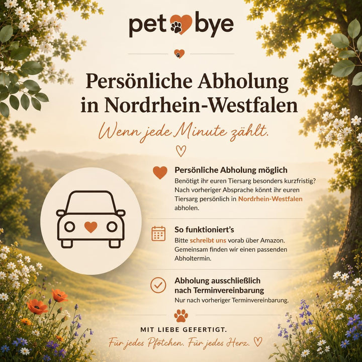 petbye Holz Kleintiersarg Natur belassen - Grösse S Tiersarg mit festem Metallverschluss Haustier Be