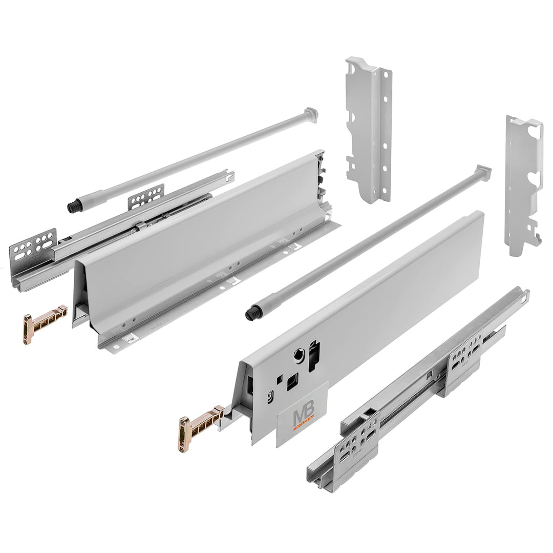 GTV - Modern Box Schublade I L=350mm H=210 mm I Grau I Leises Schliessen I Belastung bis zu 40 kg I