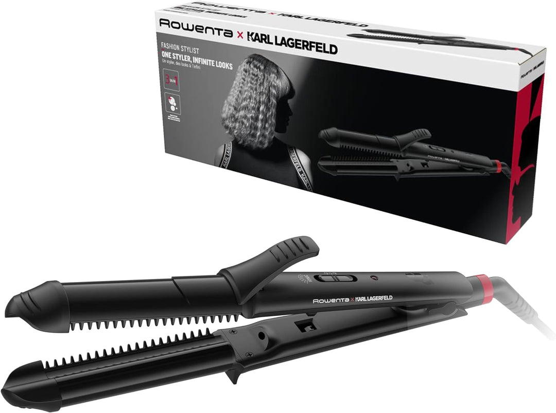 Rowenta Multistyler 3in1 Karl Lagerfeld Konisch CF451L 3-in-1 Multistyler 35 mm: Glätten, Wellen und
