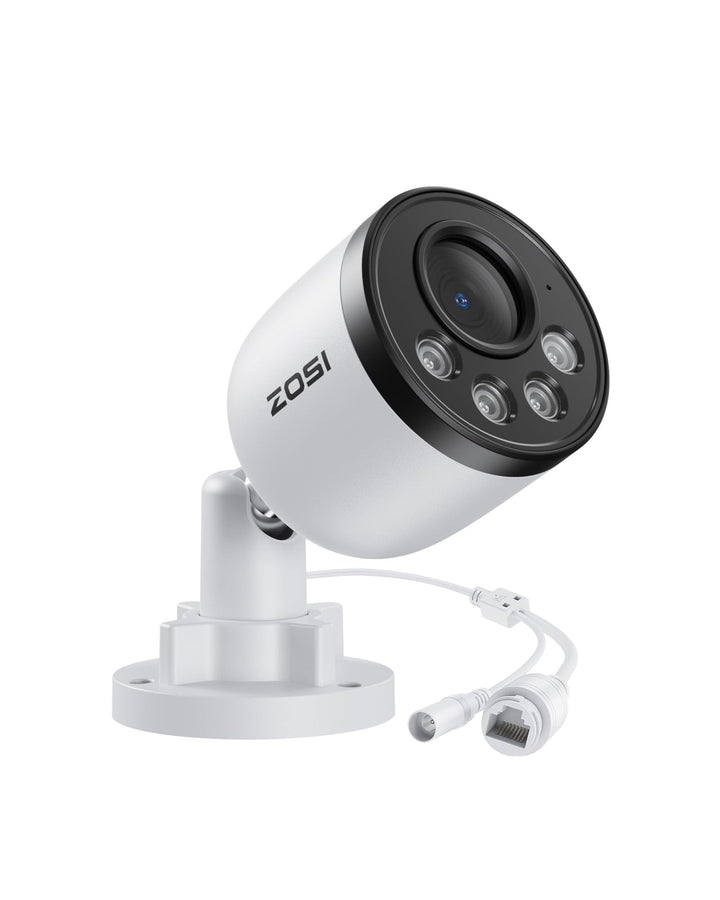 ZOSI 4K 8MP PoE Überwachungskamera Aussen mit Audio, Personen-/Fahrzeugerkennung, IR Nachtsicht, NUR