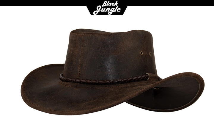 Black Jungle Kimbolton Lederhut, Westernhut, Australienhut, Cowboyhut S Braun, S Braun
