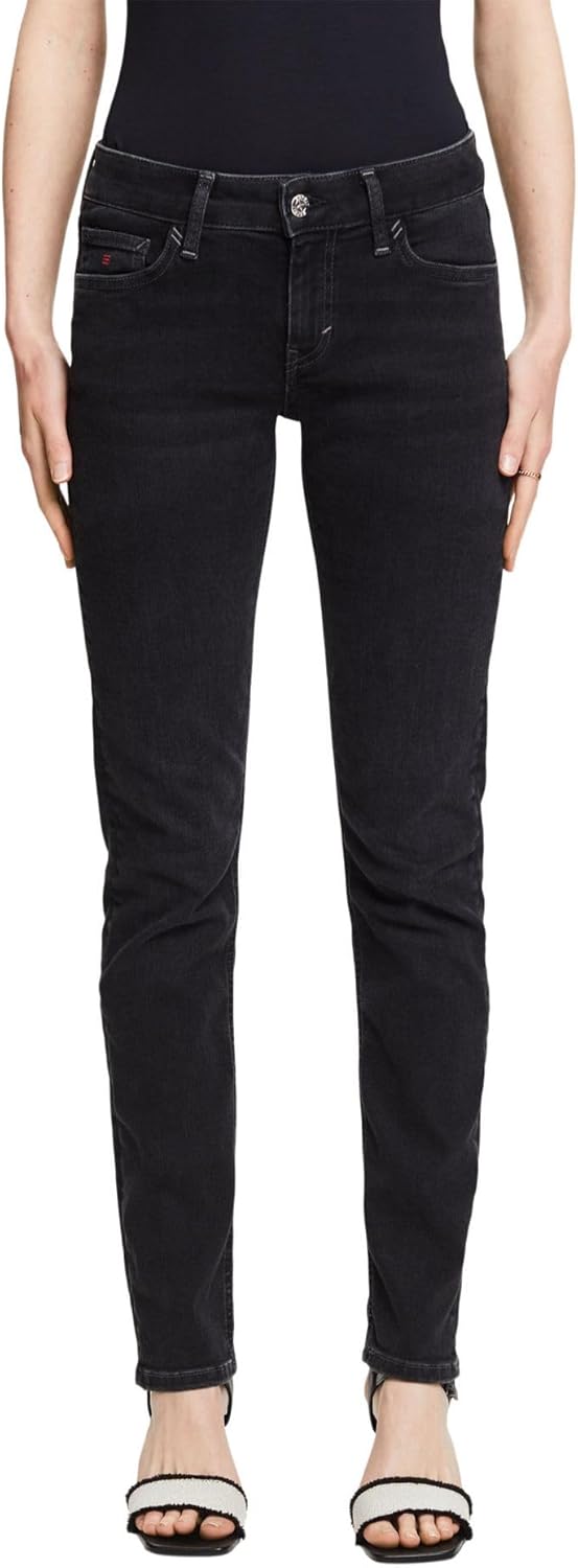 ESPRIT Schmal geschnittene Jeans mit hohem Bund
