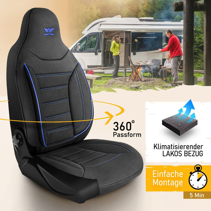 RC Royal Class Pilotensitzbezug Sitzbezüge Schonbezug Set passend für Wohnmobil Ducato Camper Hymer