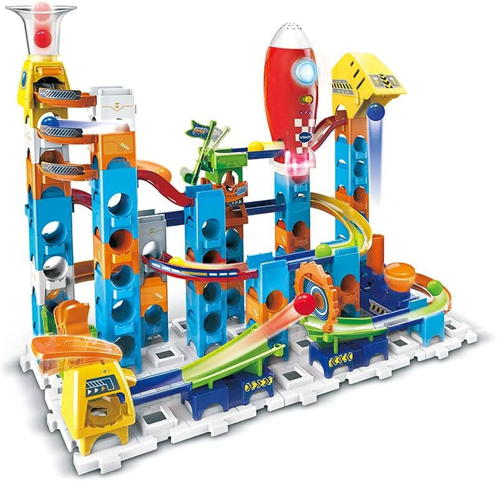VTech - Marble Rush, elektronische Kugelbahn, Rocket Set Electronic M100E, Bauspiel, 79-teilig, 10 K