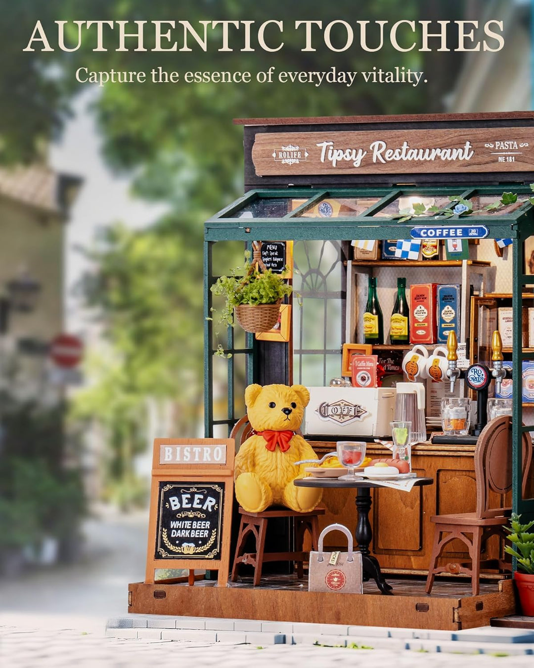 Rolife Miniatur Haus Selber Bauen Tipsy Restaurant - DIY Puppenhaus Tiny House Bausatz Mini Haus Hom