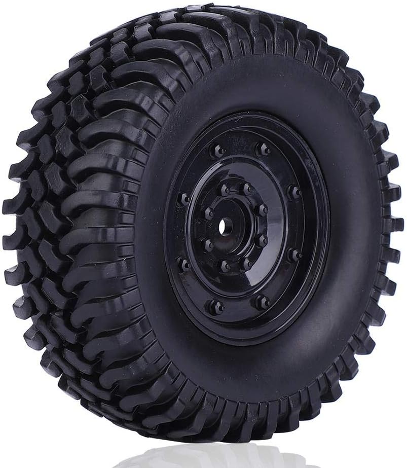Dilwe RC Autoreifen, 100mm Durchmesser Reifen Zubehör für 1/10 Ferngesteuertes Auto(Schwarz), Schwar
