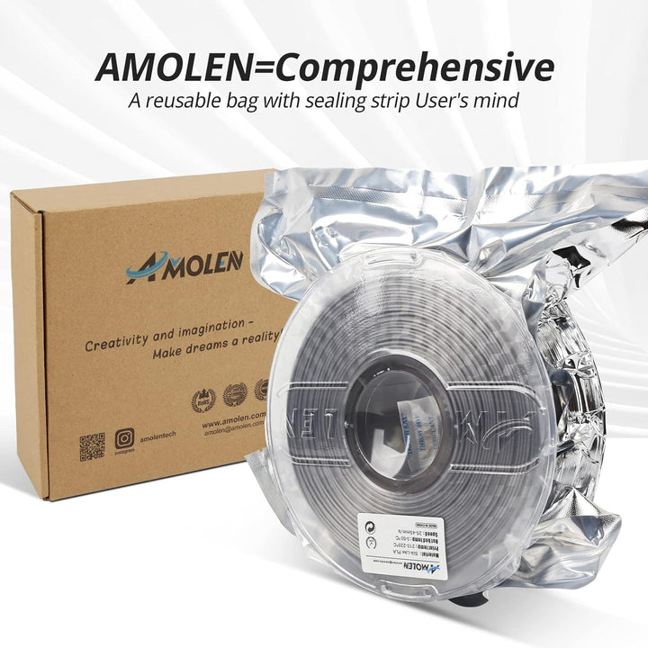 AMOLEN 3D Filament Massgenauigkeit +/- 0,02 mm, Sauber Gewickeltes, Kompatibel Mit 3D FDM Druckern,