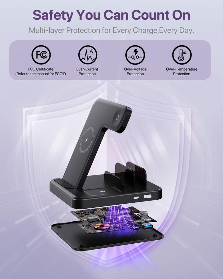 Intoval 5-in-1 Ladestation, kompatibel mit iPhones 17/17 Pro/17 Pro Max, iPad Pro/Air/Mini, Apple Wa