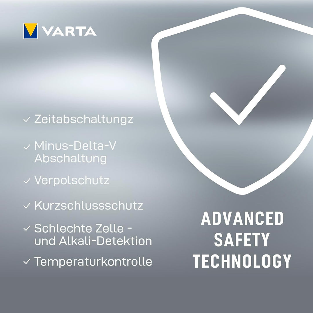 VARTA Akku Ladegerät, inkl. 4x AA 2100mAh, Batterieladegerät für wiederaufladbare AA/AAA, LCD Smart