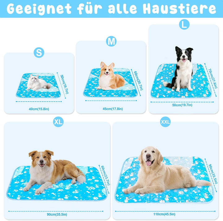 Kühlmatte Hund 60x45cm – Selbstkühlende Hundematte für Kleine Hunde &amp; Katzen – Kühldecke für Körbche