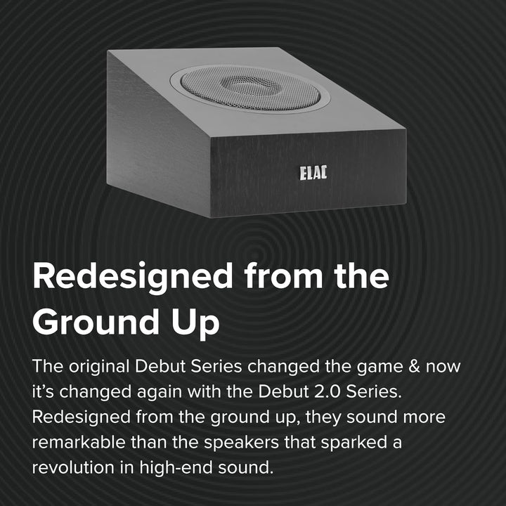 ELAC Debut 2.0 A4.2 Dolby Atmos Modul-Lautsprecher, Schwarz, Paar – Konzentrischer Treiber mit 1,3 c