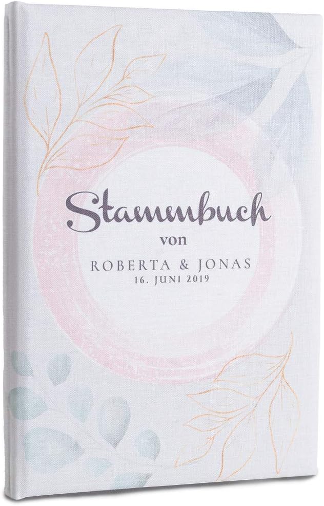 Hochzeitideal Stammbuch der Familie Familienstammbuch bedruckten Buchbinderleinen (502- Rosa persona