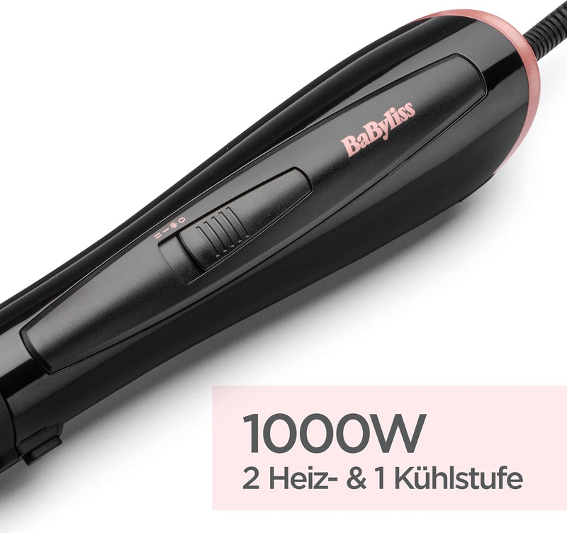 BaByliss Perfect Finish, Warmluftbürste, mit mehreren Aufsätzen, 2 Temperaturstufen und Kühlluftfunk