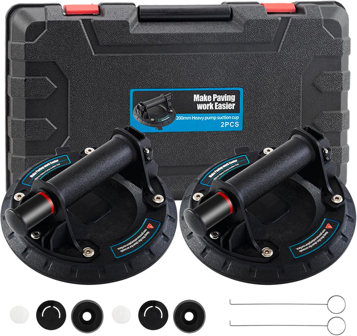 YUENGJGI 2 Pack 8" Glasheber Saugheber Vakuum Saugheber,Starker Saugnapf-Geeignet für schweres Glas,