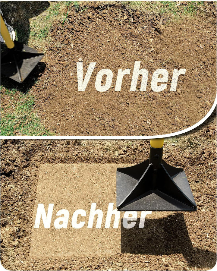 Stahlstampfer 25,5 x 25,5 cm, Schwerlast-Handwerkzeug zum Verdichten, Ideal für das Nivellieren von