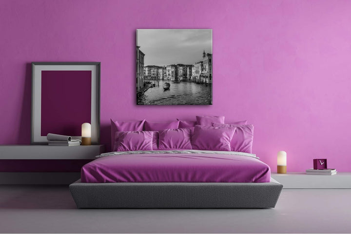 deyoli Kanäle in Venedig Format: 70x70 Effekt: Schwarz&amp;Weiss als Leinwandbild, Motiv fertig gerahmt