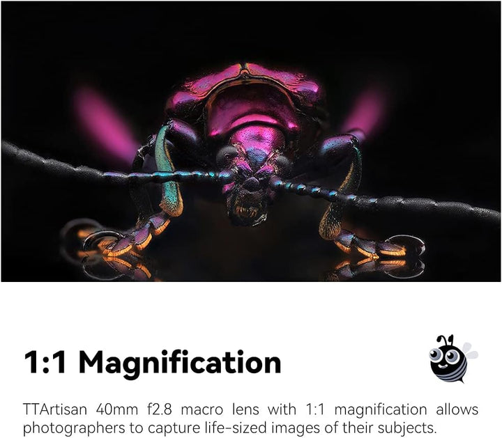 TTARTISAN 40mm F2.8 Makroobjektiv APS-C MF für Sony E-Mount Kameras A5000 A6500 A6600 NEX-3 NEX-3N N