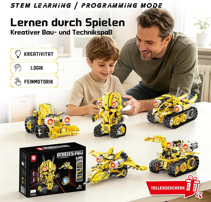 5-in-1 Roboter Programmierbar mit App-Steuerung, ab 8 Jahren