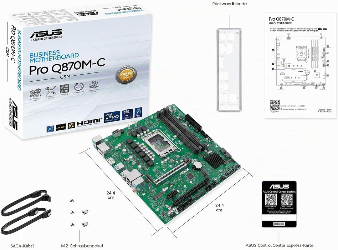 ASUS Pro Q670M-C-CSM Business-Mainboard Sockel Intel LGA 1700 (Micro-ATX, PCIe 4.0, DDR5, Intel-vPro