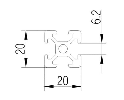 6 StückAlu-Profil 20x20mm 1100mm Konstruktionsprofil Nut 6 1100 mm 6 Stück, 1100 mm 6 Stück