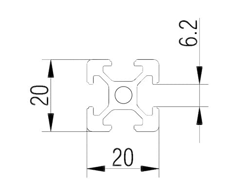6 StückAlu-Profil 20x20mm 1100mm Konstruktionsprofil Nut 6 1100 mm 6 Stück, 1100 mm 6 Stück