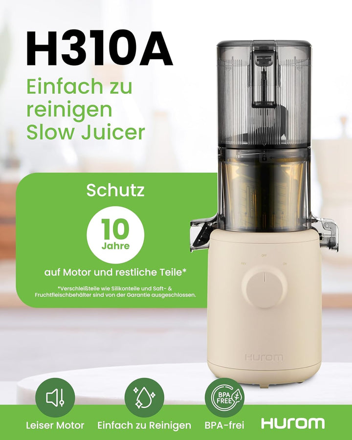 Hurom H310A Hurom Entsafter für Obst/Gemüse, elektrisch, Kaltpresser, Eismaschine - leiser Motor - s