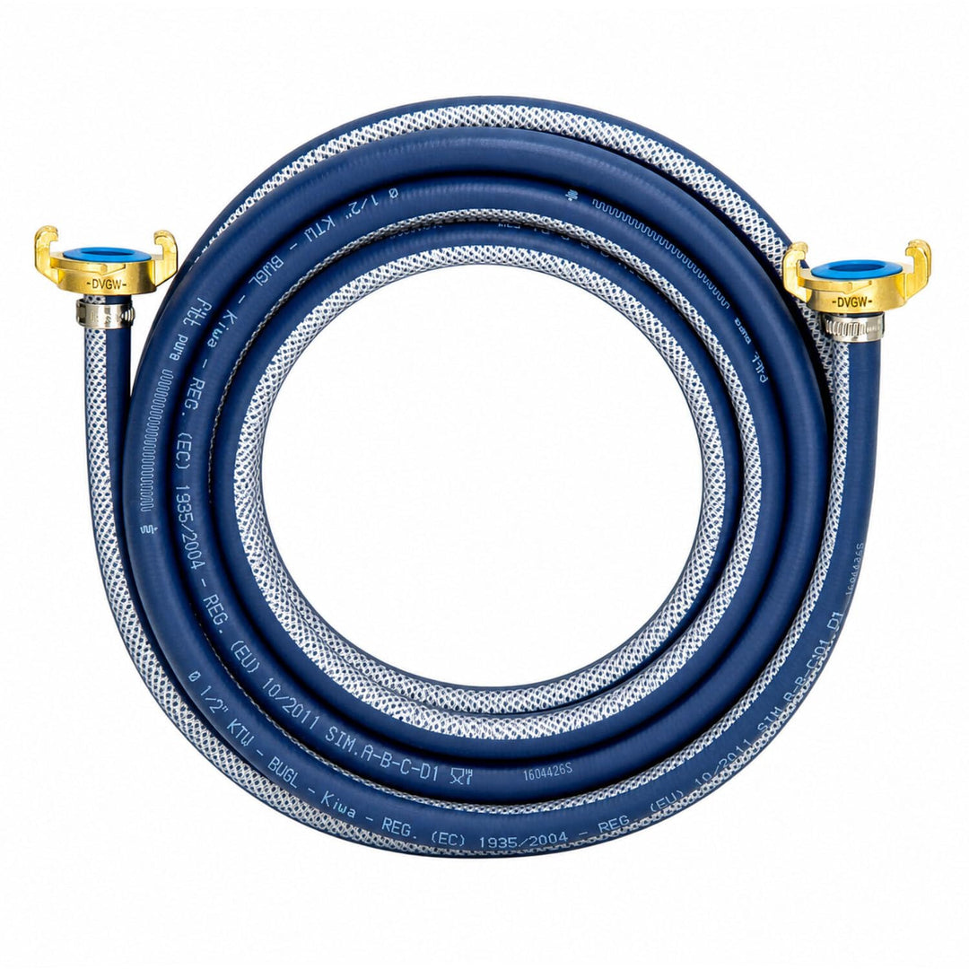 Valekna Trinkwasserschlauch-Set 3/4 Zoll, 10m mit 2 GEKA plus Trinkwasserkupplungen – Lebensmittelsc