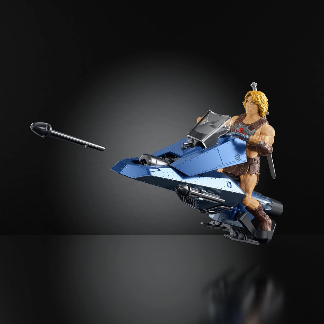 Masters of the Universe Fahrzeug und Figur massstabsgetreu 14 cm, He-Man und Sky Sled, detailgetreu