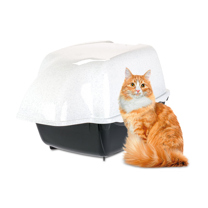 Ferplast Katzentoilette mit Deckel, für Outdoor, Katzenklo glosse Katzen, mit zwei Aktivkohlefiltern