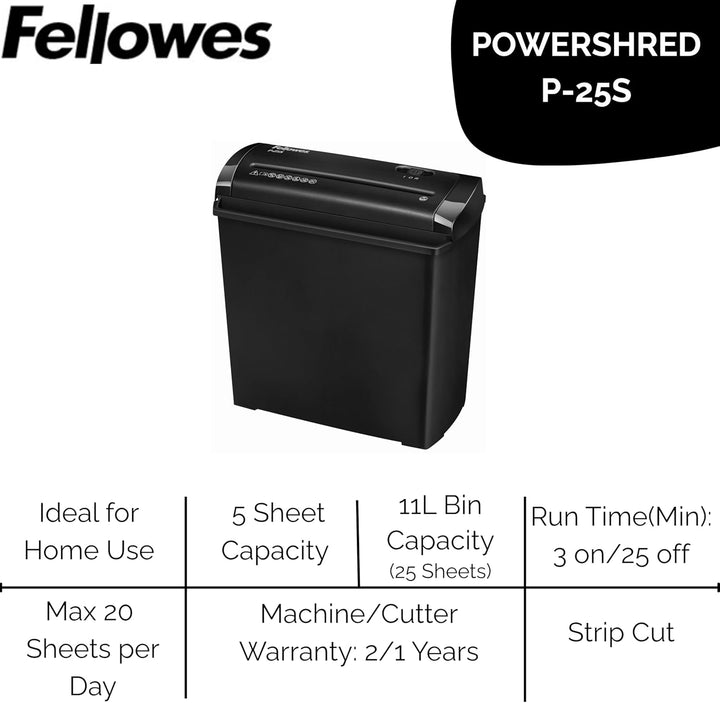 Fellowes 6008101 Powershred P-30C Aktenvernichter, Partikelschnitt, 22 cm, Schwarz