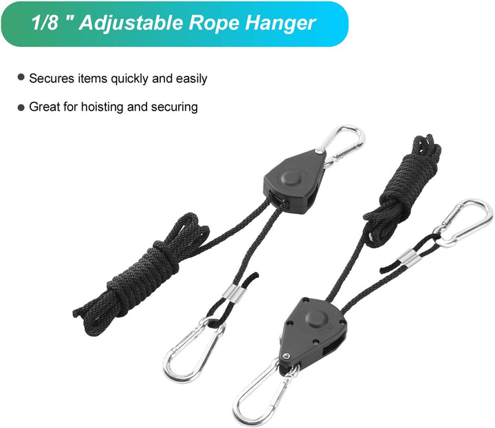 6 Paar（12 Stück） 1/8 Zoll Ratchet Hanger Heavy Duty Einstellbare Ratsche Seil Aufhänger für Grow Lig