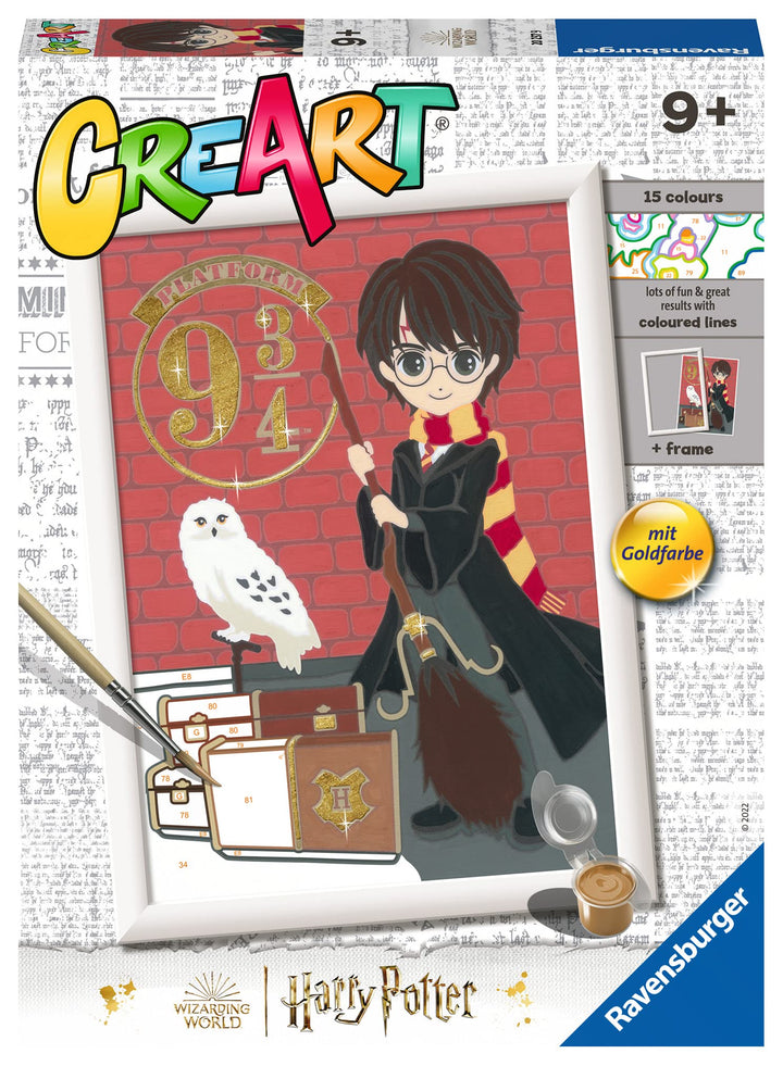 Ravensburger - CreArt D-Serie: Harry Potter, Abflug nach Hogwarts, Malen nach Zahlen, enthält eine v
