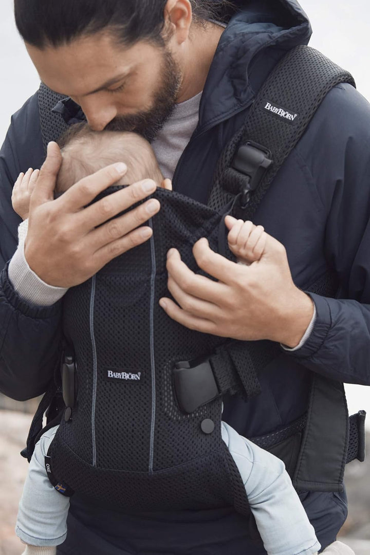 BabyBjörn Babytrage One Air, 3D-Netzstoff, Schwarz 3D-Netzstoff Schwarz, 3D-Netzstoff Schwarz