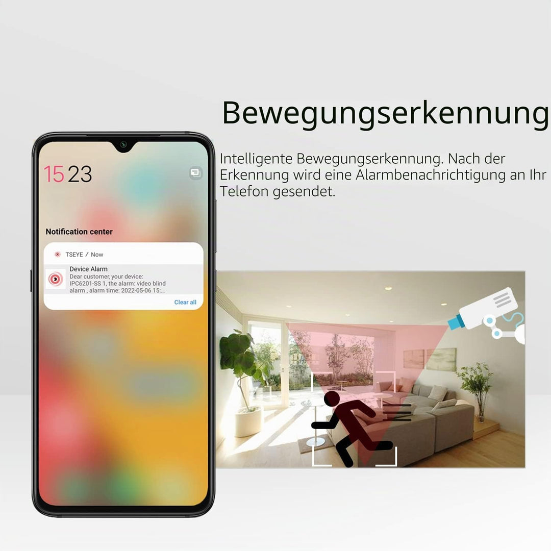 5MP PoE Mini IP Kamera, kleine UltraHD Überwachungskamera für den Innenbereich, 3,6mm Objektiv (75°
