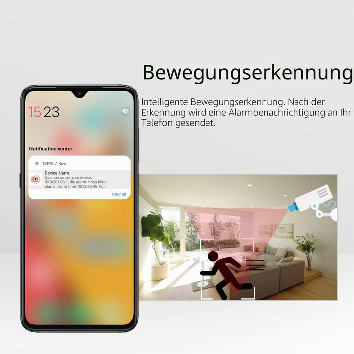 5MP PoE Mini IP Kamera, kleine UltraHD Überwachungskamera für den Innenbereich, 3,6mm Objektiv (75°