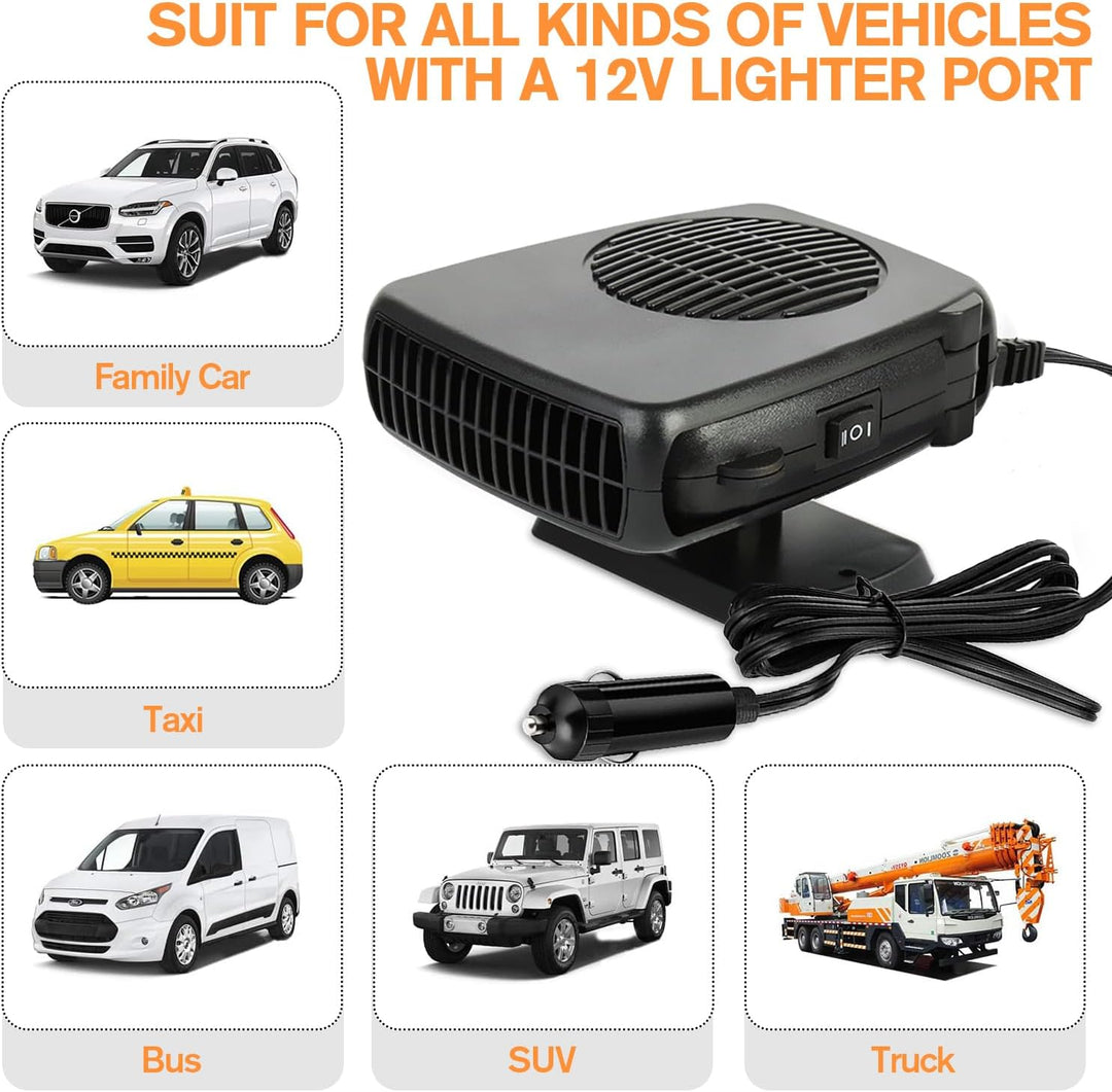 Leaflai Autoheizung 150 W – 12 V tragbare Autoheizung, Anti-Beschlag-Auto-Defroster, der an den Ziga