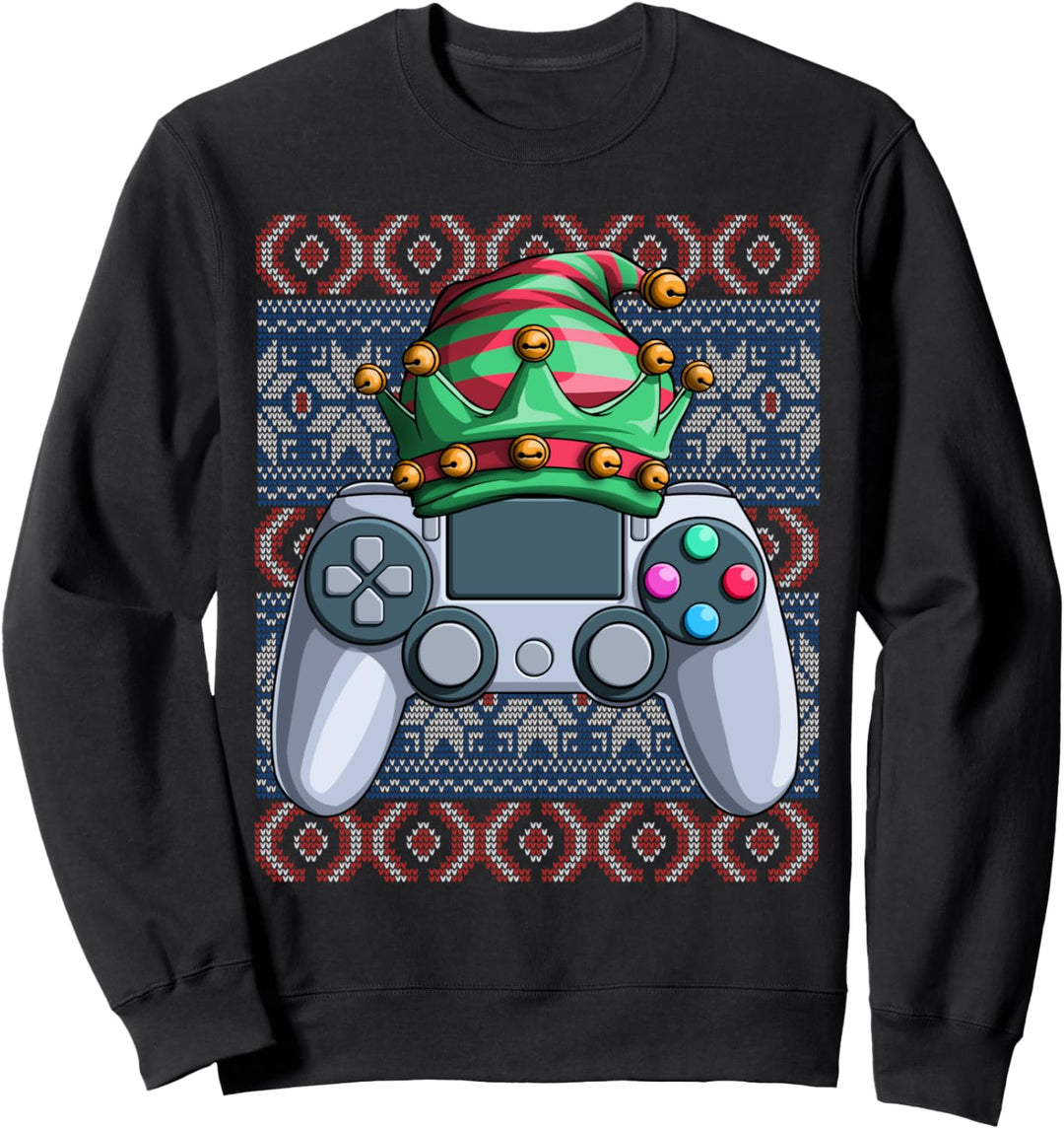 Elf Video Gamer Hässliche Weihnachten Game-Controller Xmas Sweatshirt