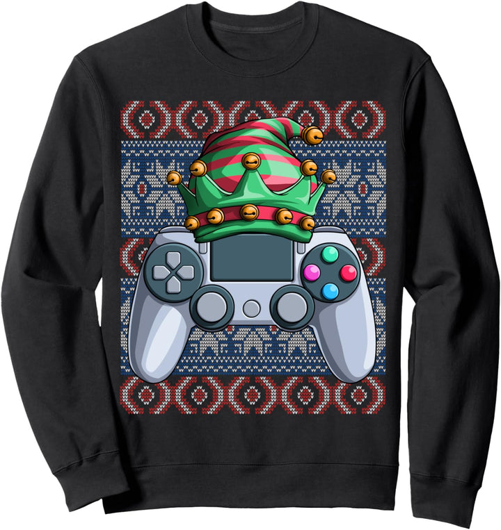 Elf Video Gamer Hässliche Weihnachten Game-Controller Xmas Sweatshirt