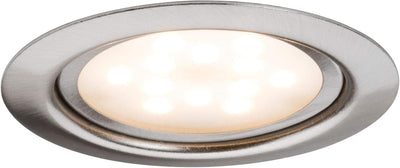 Paulmann 93553 LED Möbeleinbauleuchten Micro Line 3er-Set 3x4,5W 65mm Eisen gebürstet 93553 Spot Ein