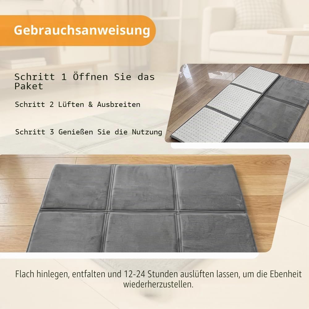 Krabbelmatte Kinder Faltbar Kariert Kinderteppich Rutschfester Unterseite Weicher Kurzflor Pflegelei